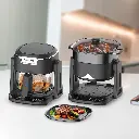 Porodo Lifestyle Quick Flip 3-In-1 Air Fryer  Grill  Hot Pot 4.5L - Black (6).webp