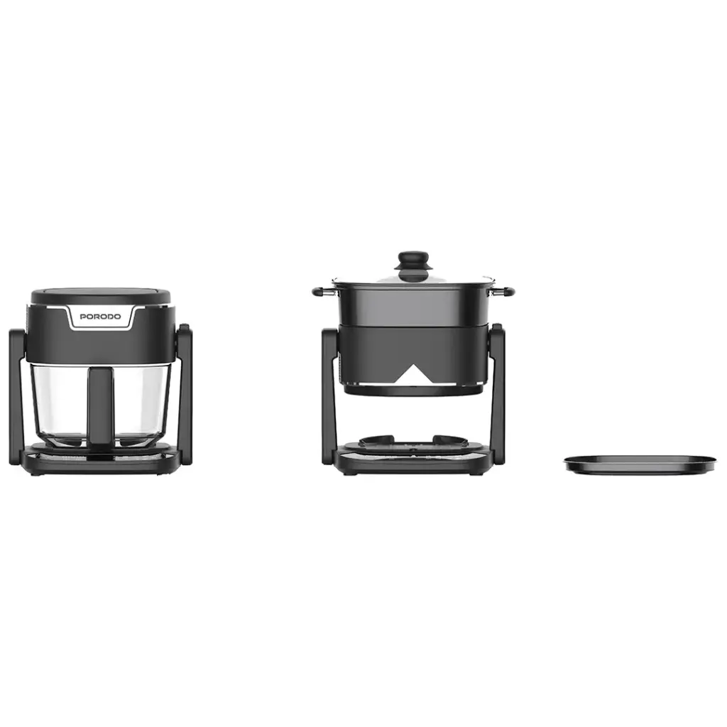 Porodo Lifestyle Quick Flip 3-In-1 Air Fryer  Grill  Hot Pot 4.5L - Black (7).webp