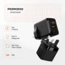 Porodo GaN 35W Dual Port Wall Charger with Power Display - Black (2).webp