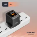 Porodo GaN 35W Dual Port Wall Charger with Power Display - Black (4).webp