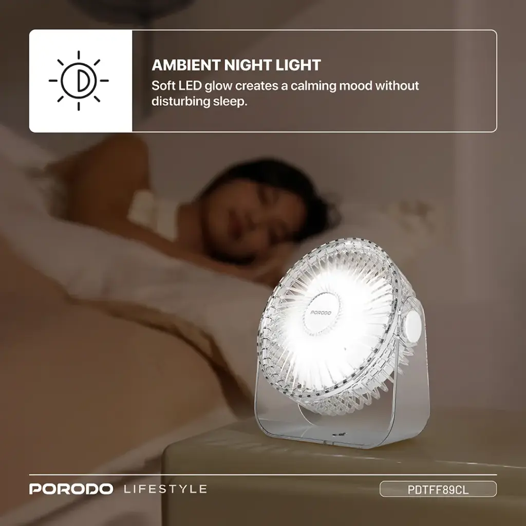 Porodo Lifestyle Portable Transparent Cooling Fan - Clear3.webp