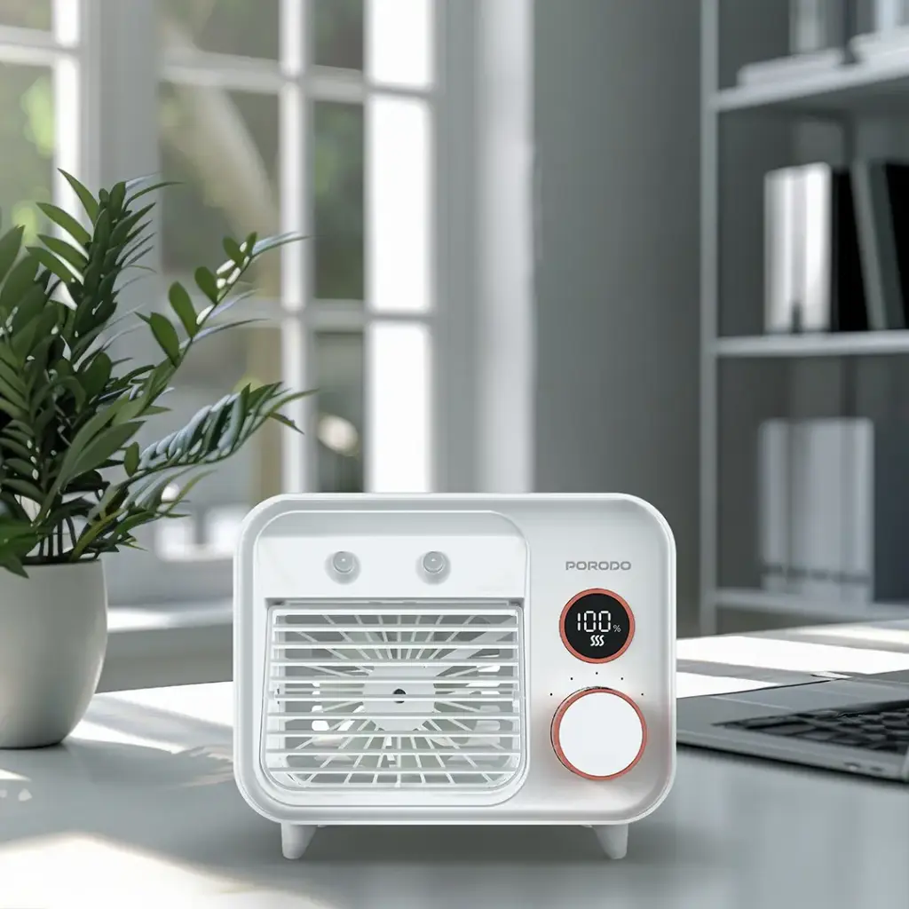 Porodo Lifestyle Mini Mist Fan Desktop Air Cooler - White2.webp
