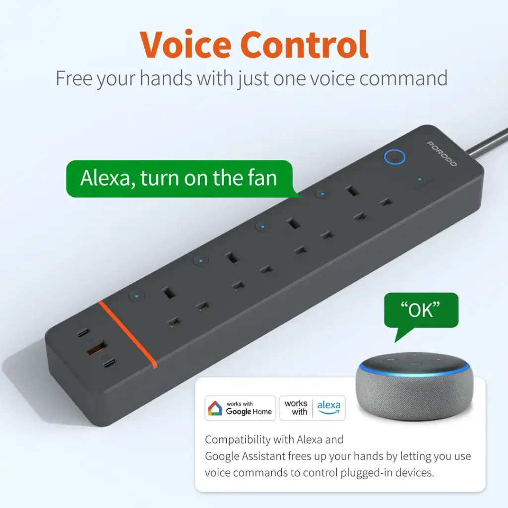 Porodo Chargelink Smart Power Strip 4AC & USB-C Ports 3.webp