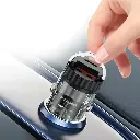 Porodo Dual Port Transparent Car Charger With Pull Ring Handle - Black3.webp