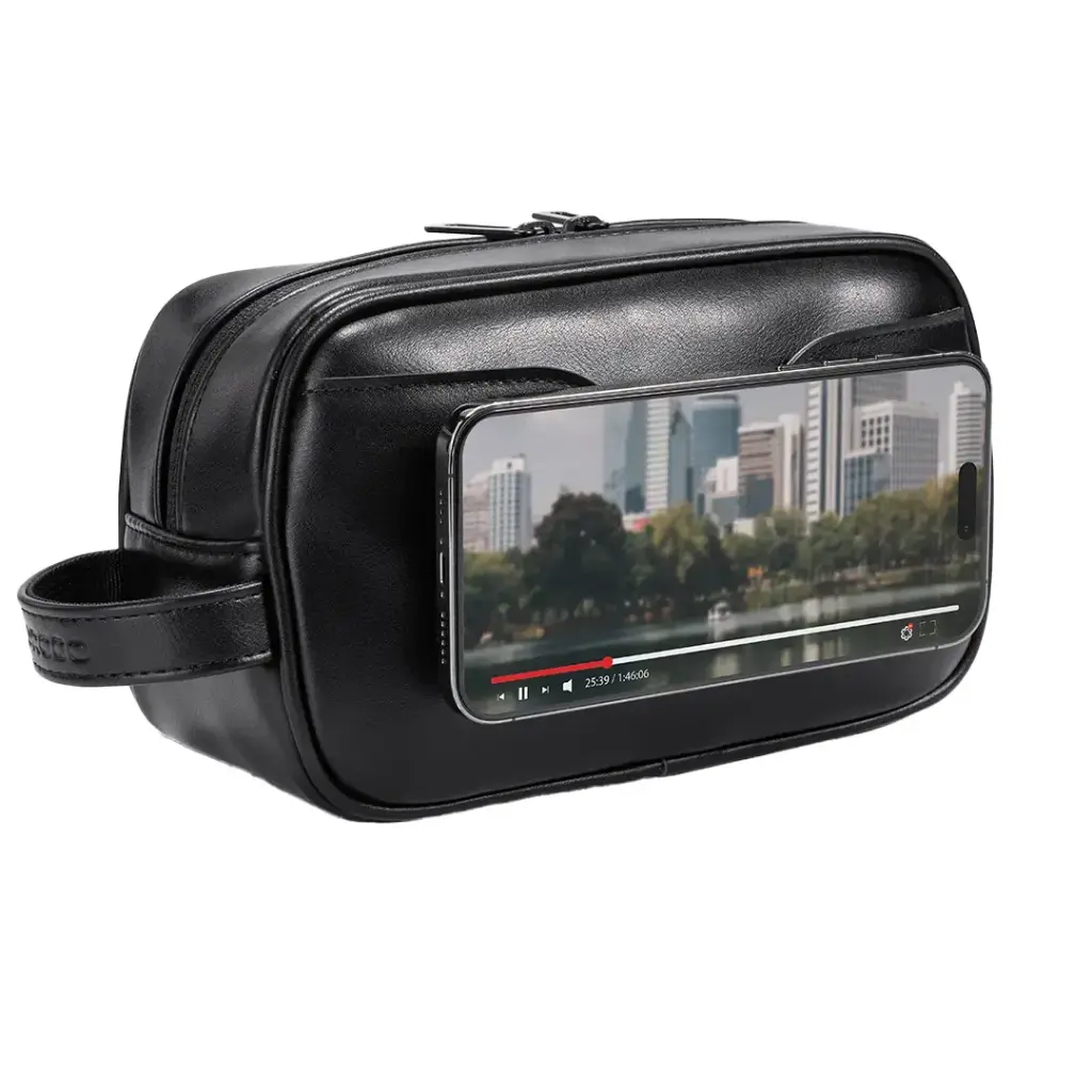 Porodo Lifestyle MagSafe Travel Organizer Pouch With Phone Holder - Black4.webp