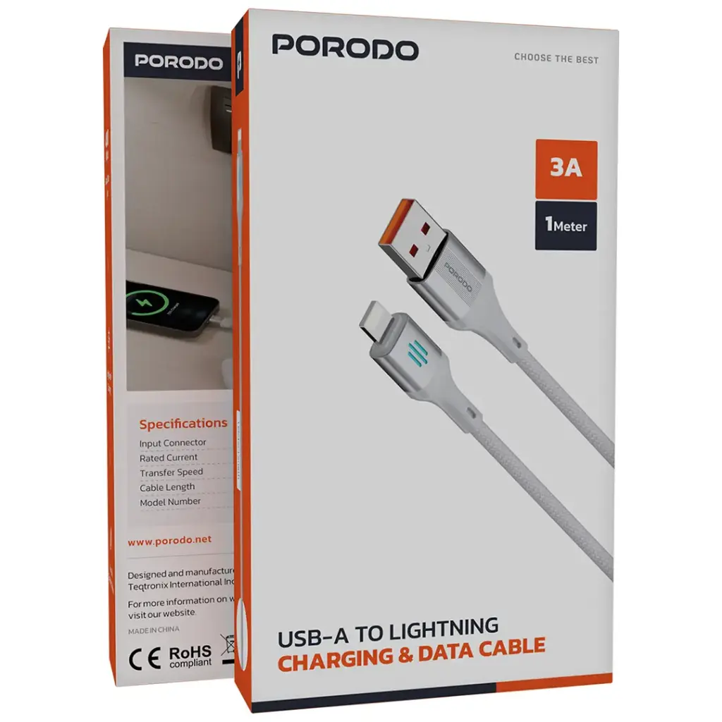 Porodo USB-A to Lightning Charging & Data Cable sl1.webp