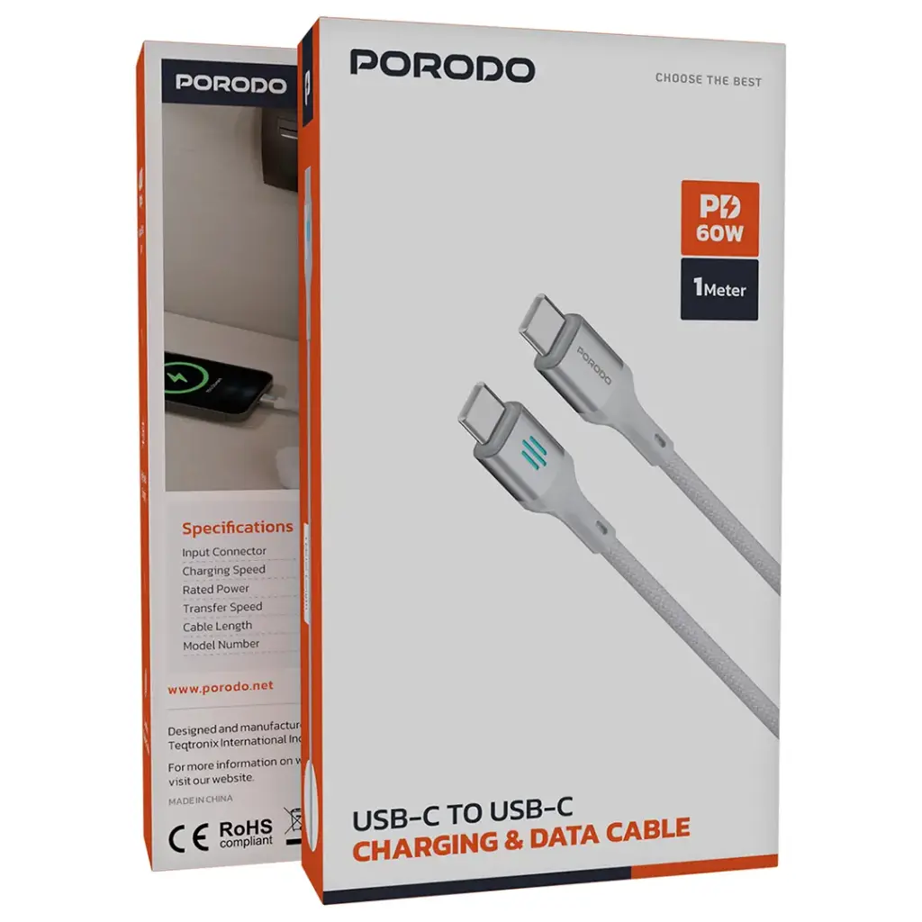 Porodo USB-C to USB-C Charging & Data Cable PD 60W sl1.webp