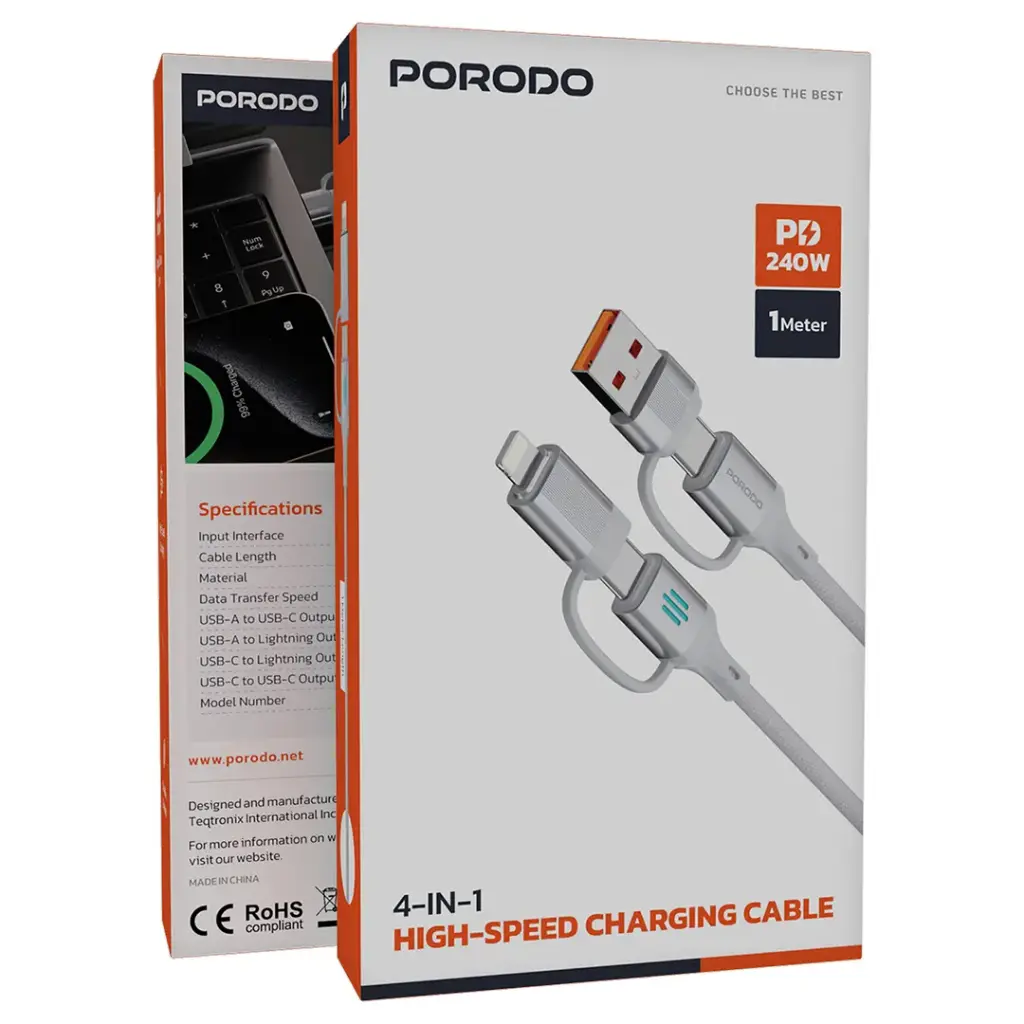 Porodo 4-In-1 High-Speed Charging Cable PD 240W sl1.webp