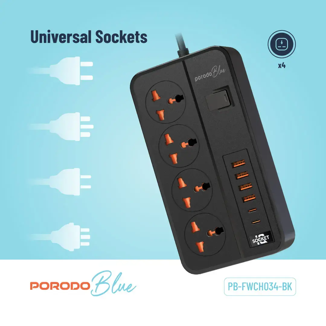 Porodo Blue 4 AC Power Strip 4.webp