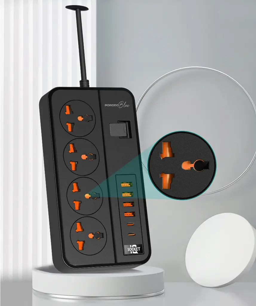 Porodo Blue 4 AC Power Strip 8.webp