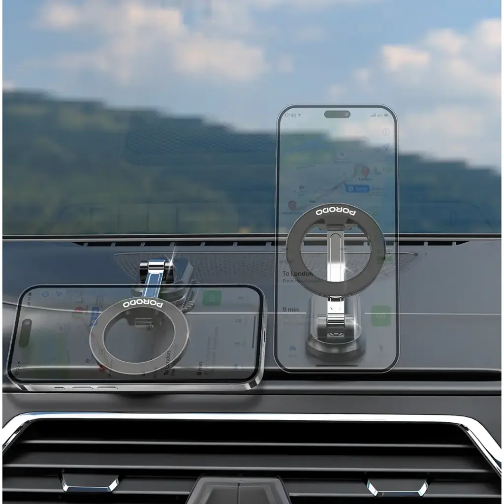 Porodo GripFold MagSafe Rotatable Car Mount 360° Full Rotation8.webp