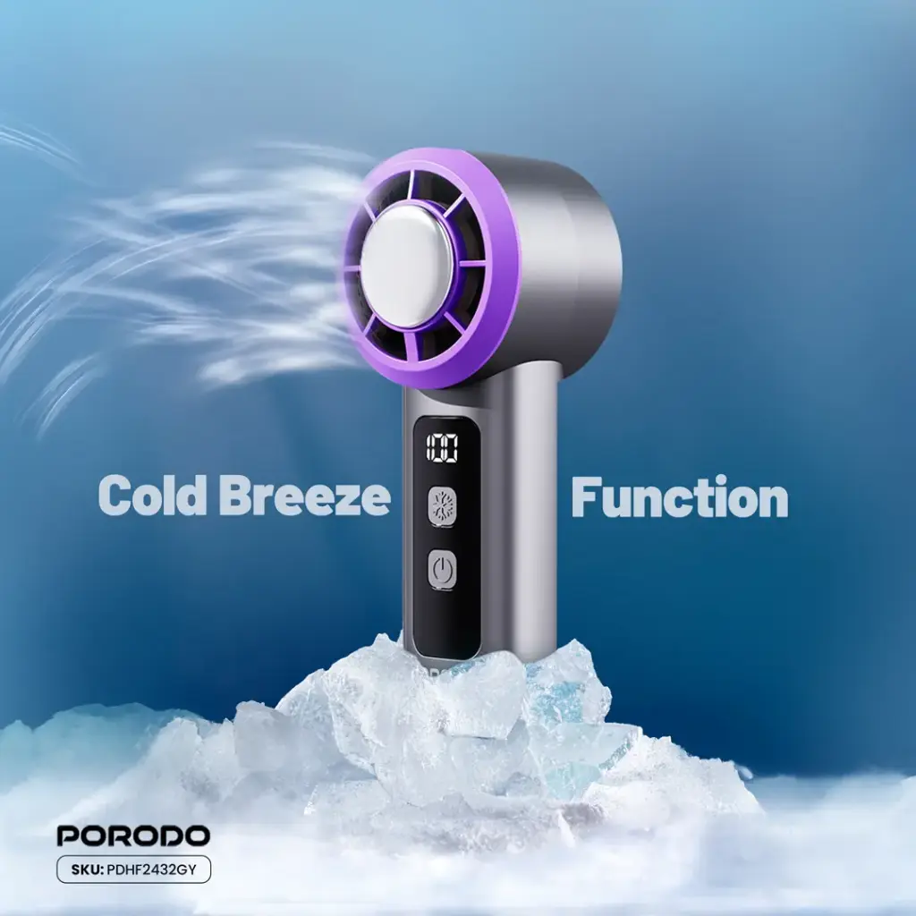 Porodo Frostwave Portable Cooling Fan - Gray5.webp