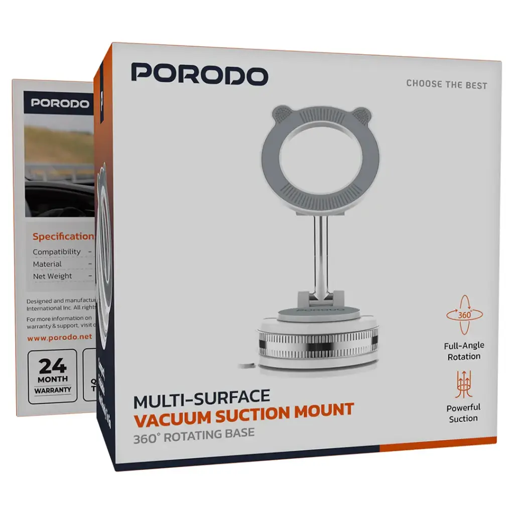 Porodo Multi-Surface Vacuum Suction Mount - White4.webp