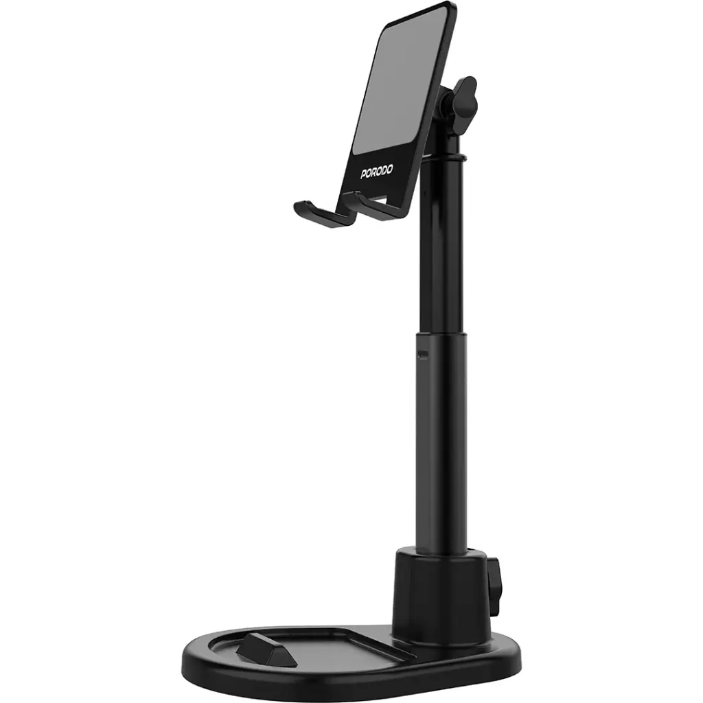Porodo Multi-Angle Dock Phone & Tablet Stand with Adjustable Telescopic Rod - Black3.webp