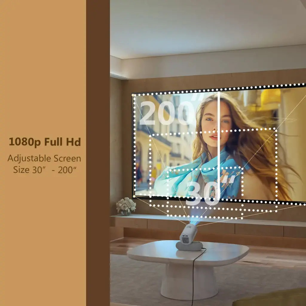 Porodo Lumacast Smart Full HD Projector Auto Focus & Keystone - White3.webp