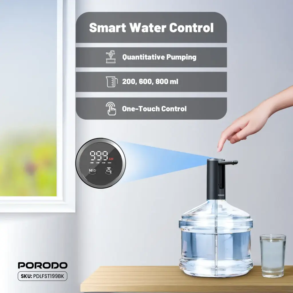 Porodo Lifestyle Foldable Electric Water Pump - Black7.webp