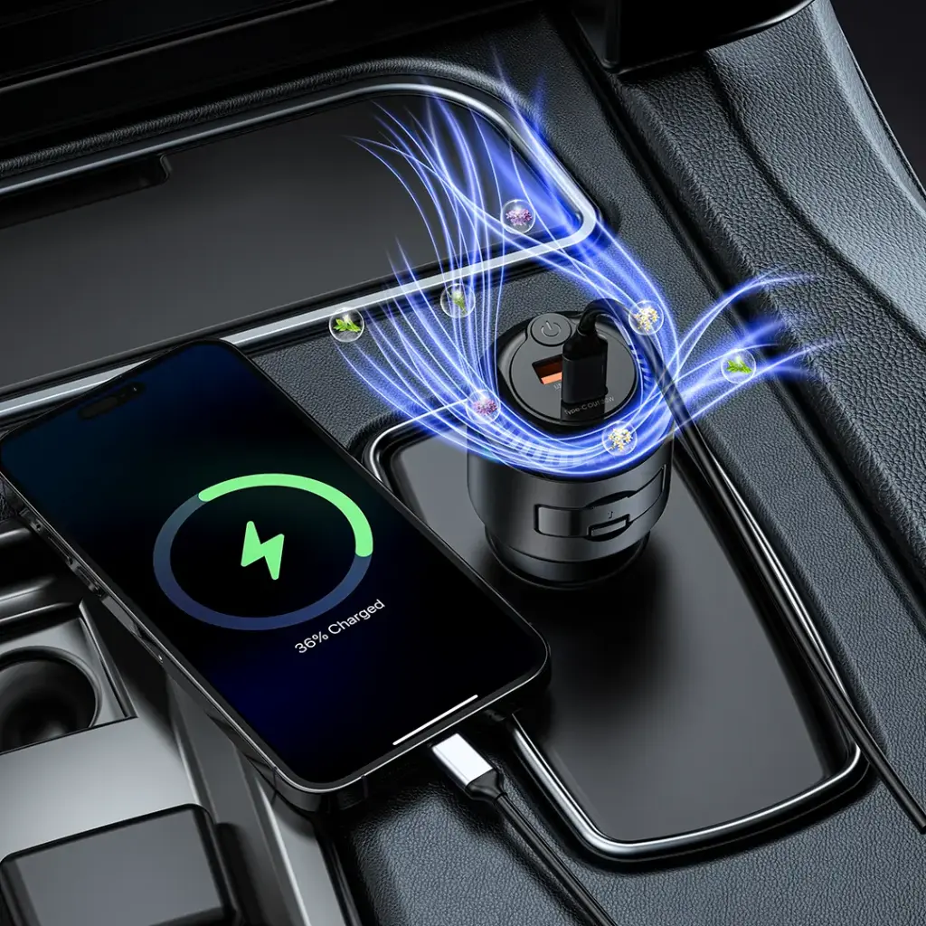 Porodo MistCharge 2 in 1 Car Charger with Air Diffuser6.webp
