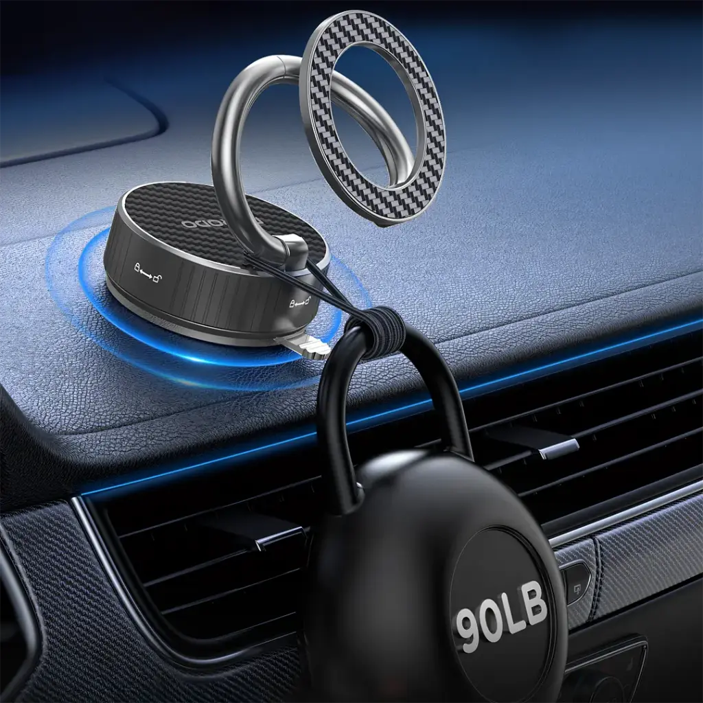 Porodo MagCurve Suction Phone Mount - Black4.webp