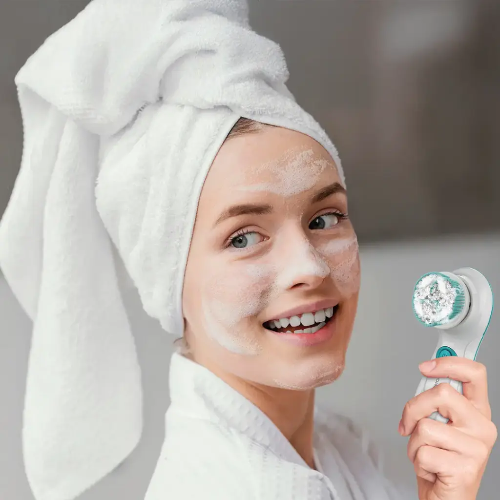 Porodo Lifestyle 4 in 1 Facial Cleansing Brush - White10.webp