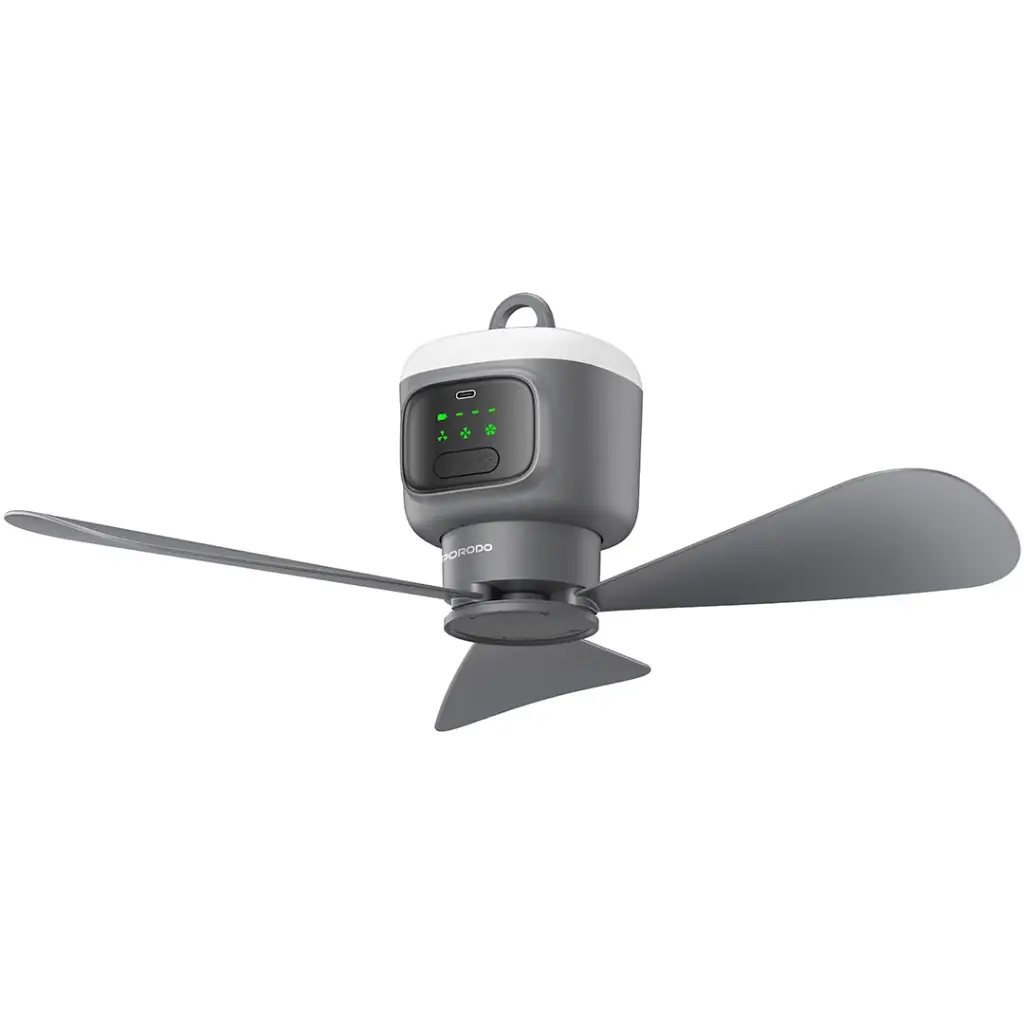 Porodo Lifestyle Camping Rechargeable Ceiling Fan - Gray3.webp