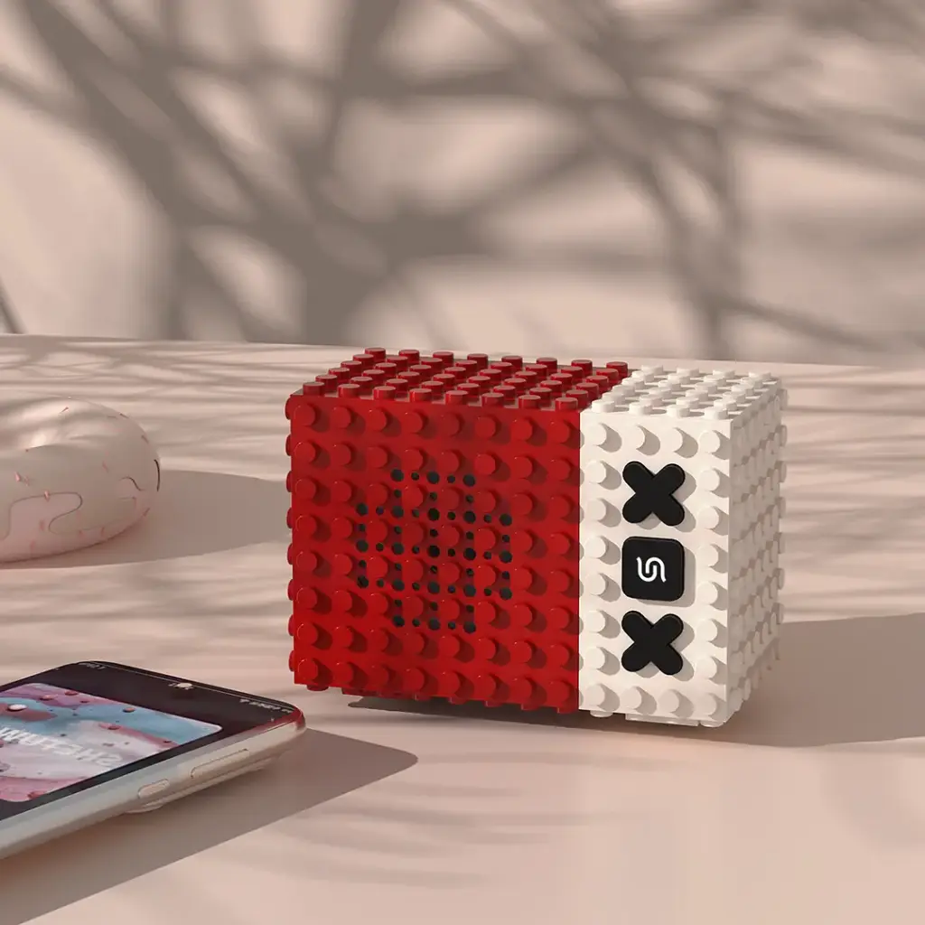Porodo Soundtec MiniBlock Portable Stereo Speaker - Red1.webp