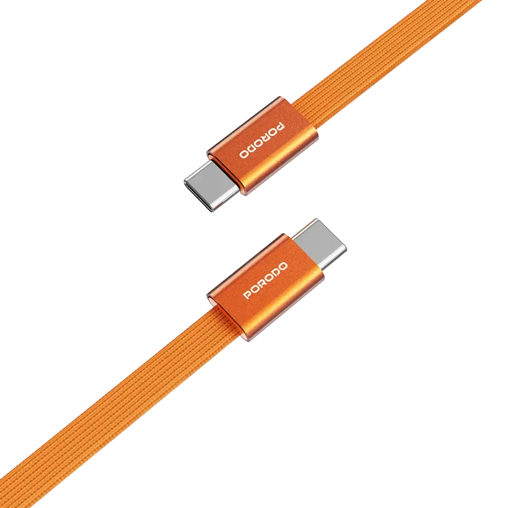 Porodo High-Speed USB-C Braided Cable Charging & Data Transfer - Orange.webp