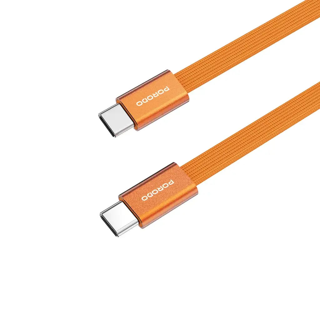 Porodo High-Speed USB-C Braided Cable Charging & Data Transfer - Orange (3).webp