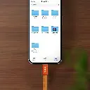 Porodo High-Speed USB-C Braided Cable Charging & Data Transfer - Orange (4).webp