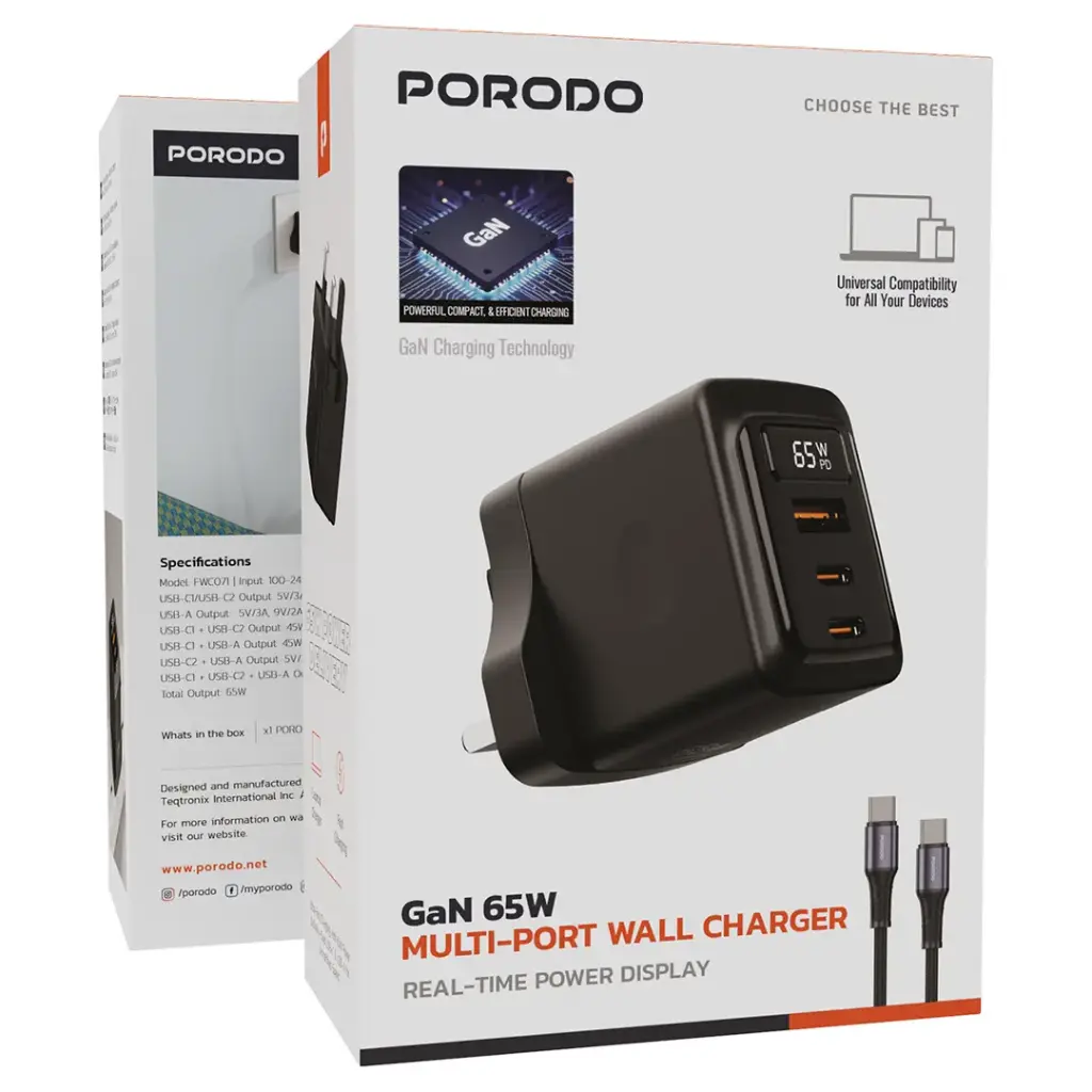 Porodo GaN 65W Multi-Port Wall Charger (5).webp