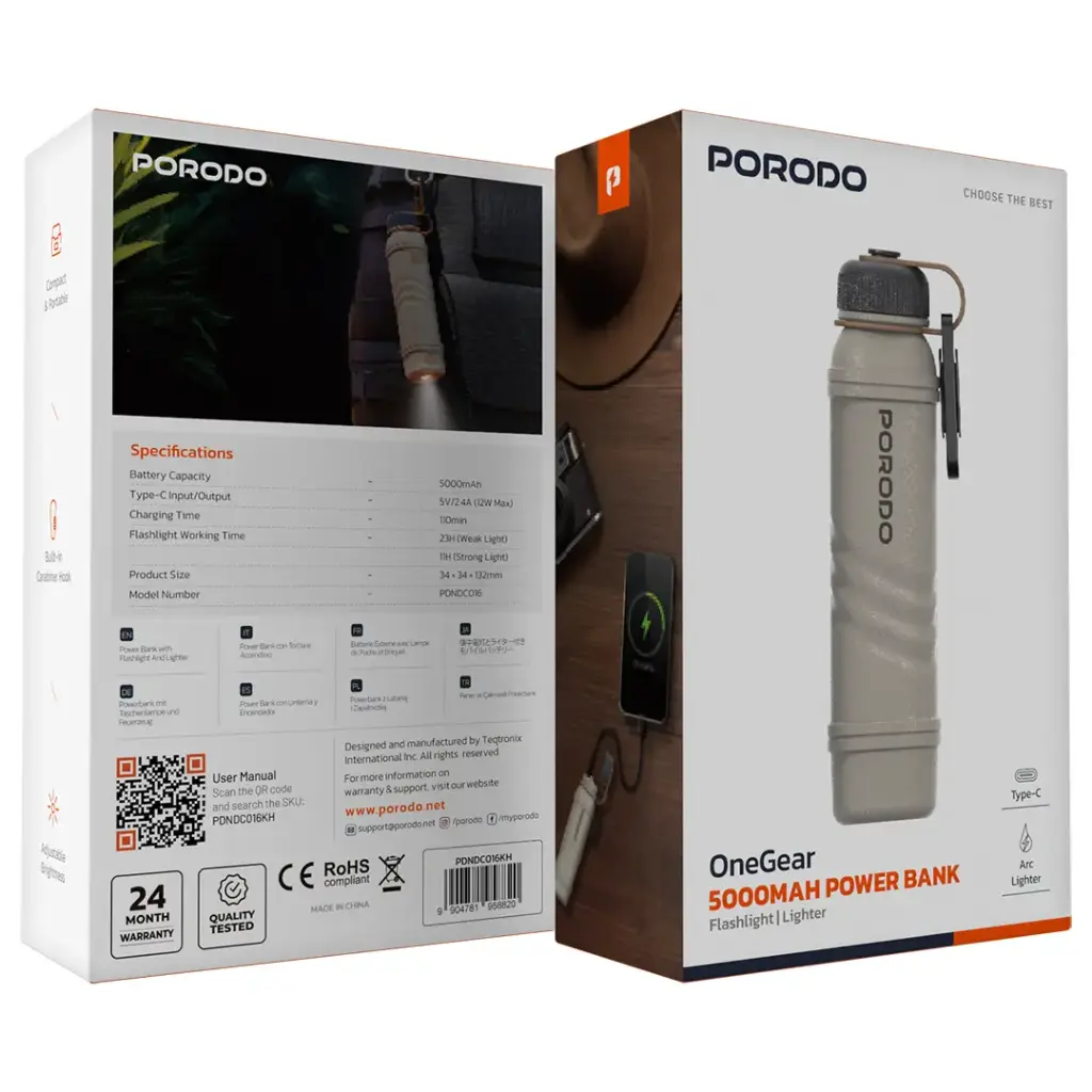 Porodo One Gear 5000mAh Power Bank - Khaki (2).webp