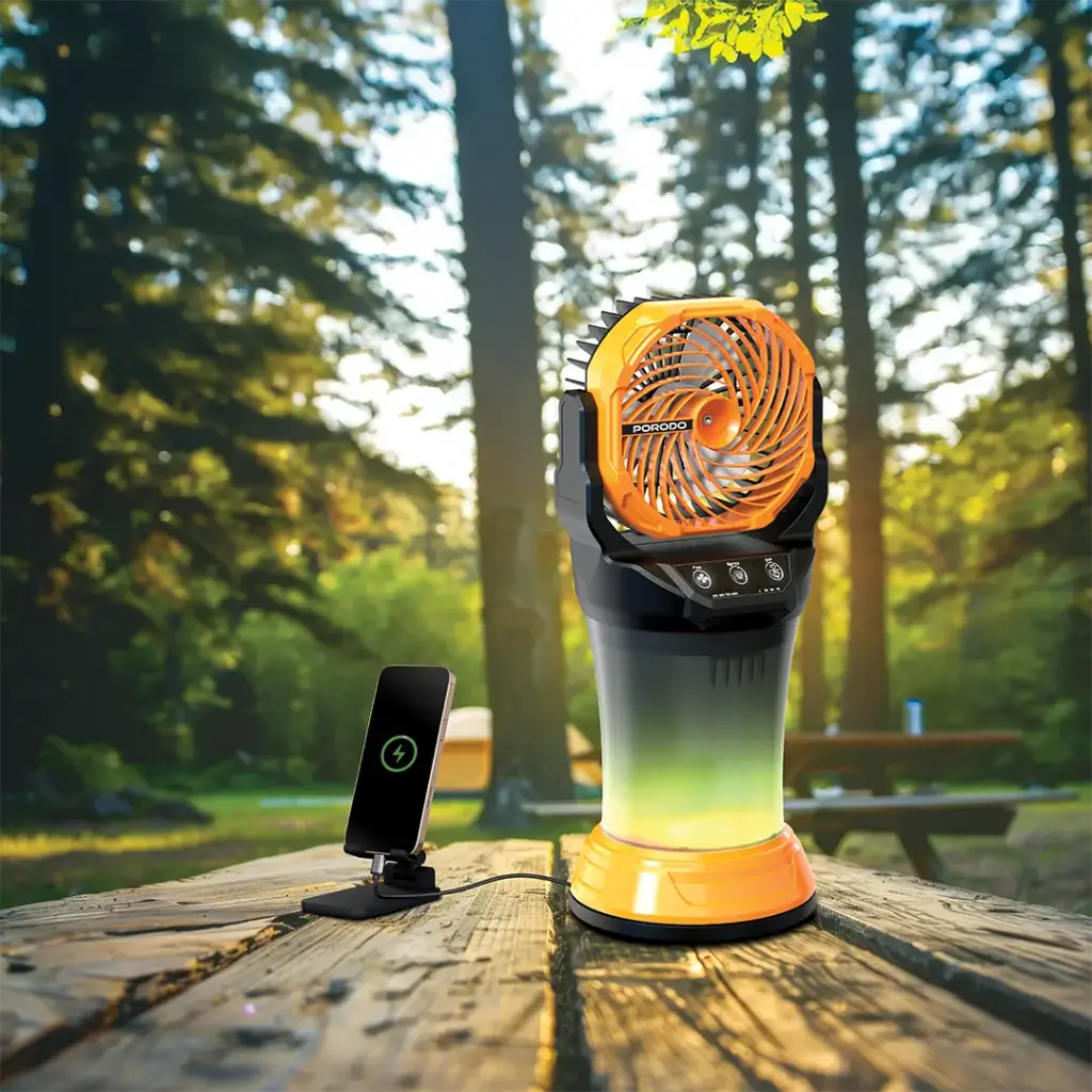 Porodo Fresh Pulse Portable Misting Fan - Orange & Black9.webp