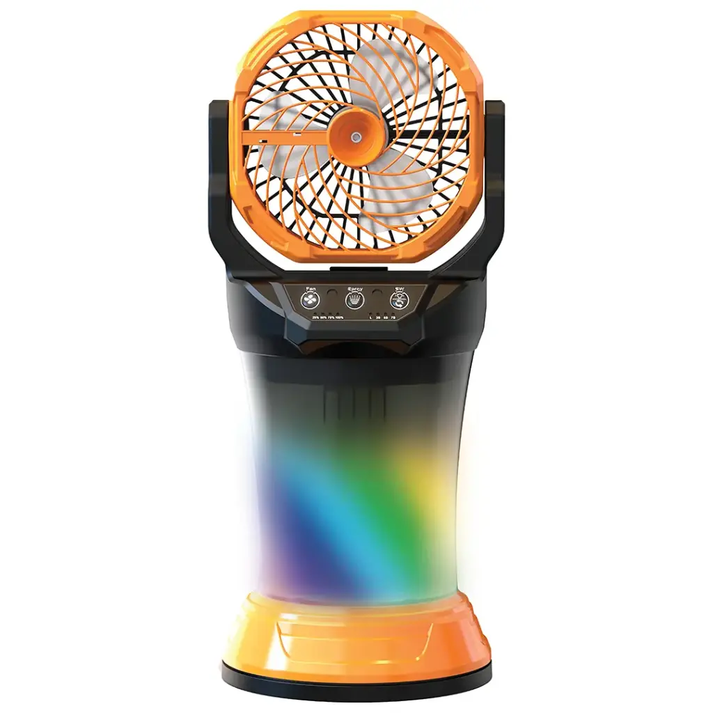 Porodo Fresh Pulse Portable Misting Fan - Orange & Black2.webp