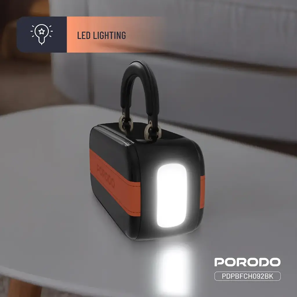 Porodo Sway 60000mAh Power Bank with Built-In LED Lighting - Black 4.webp
