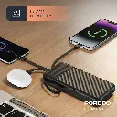 Porodo Piano 10000mAh Power Bank with Integrated Cables - Black3.webp