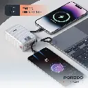 Porodo Petite 20000mAh Power Bank with Integrated Cables & Digital Display - Silver6.webp