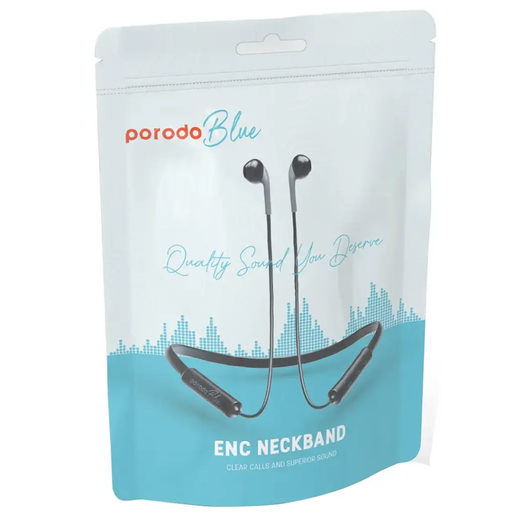 Porodo Blue ENC Neckband Apple Buds Earphones - Black.webp
