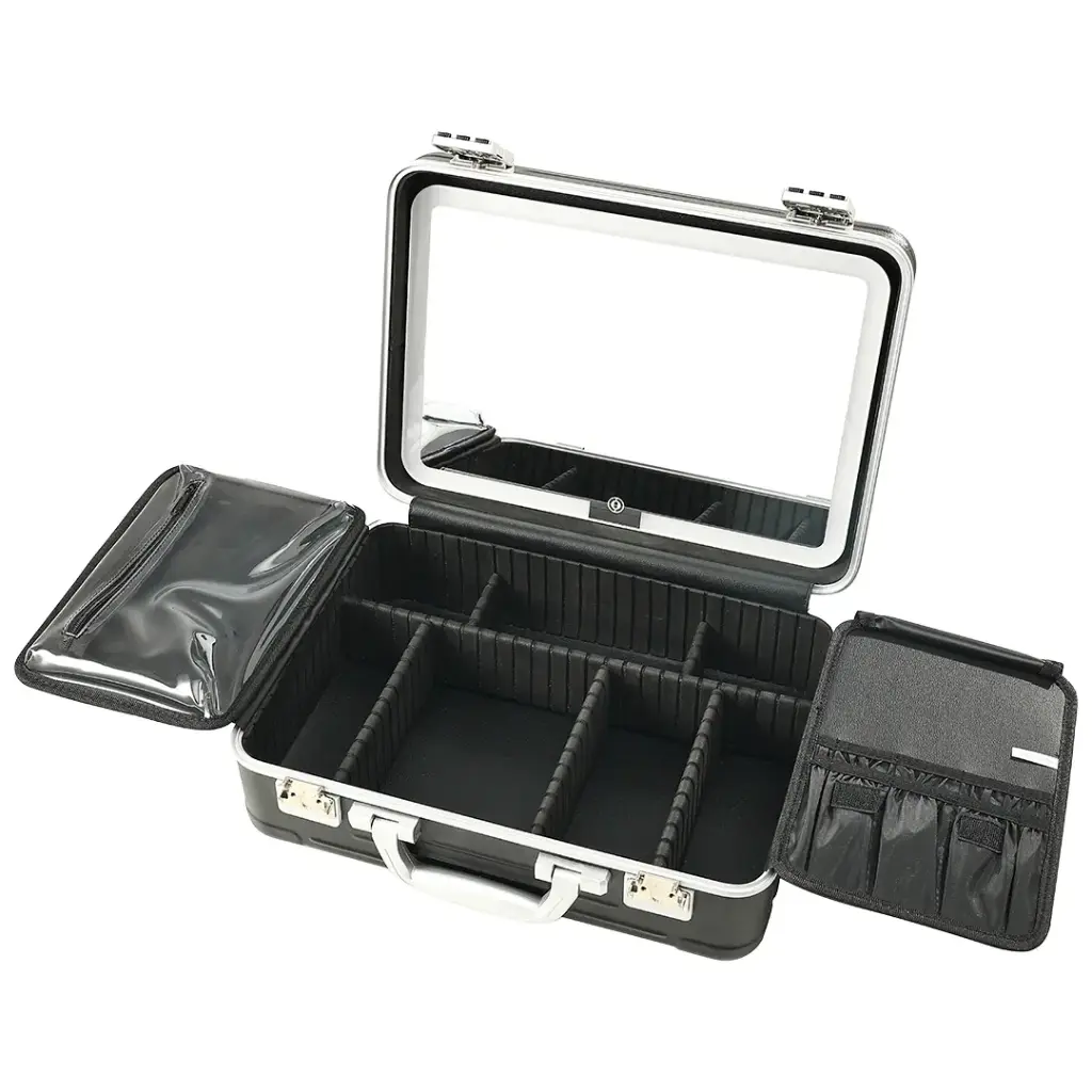 Porodo Lifestyle Travel Makeup Case With Detachable LED Mirror - Black2.webp