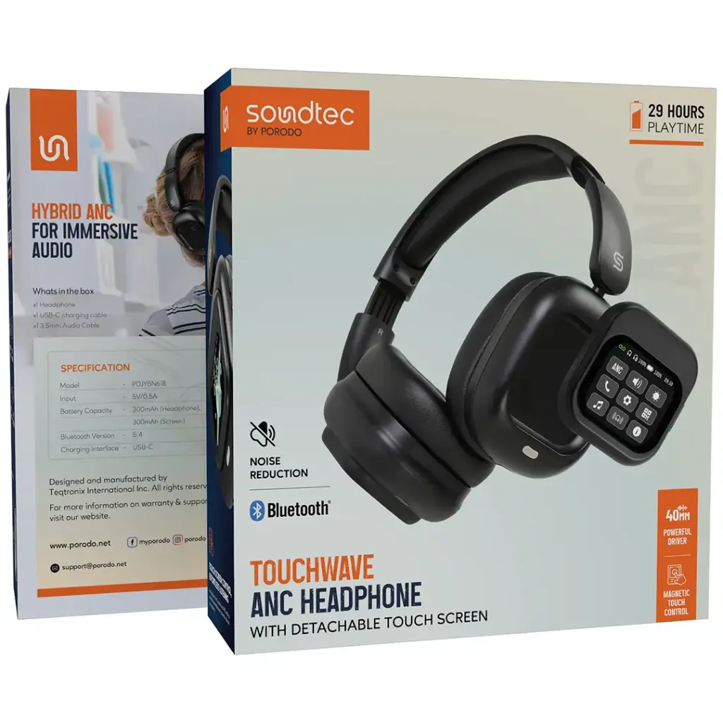 Porodo Soundtec Touchwave ANC Headphone With Detachable Touch Screen5.webp
