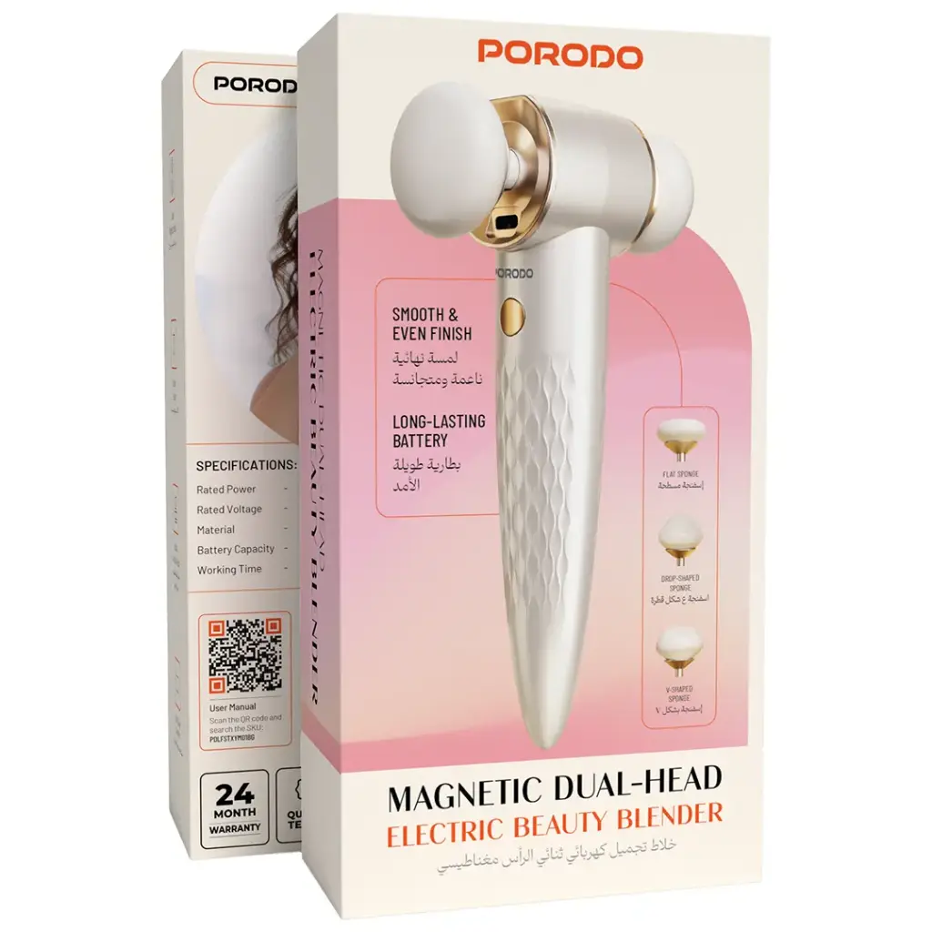 Porodo Magnetic Dual-Head Electric Beauty Blender - Beige3.webp