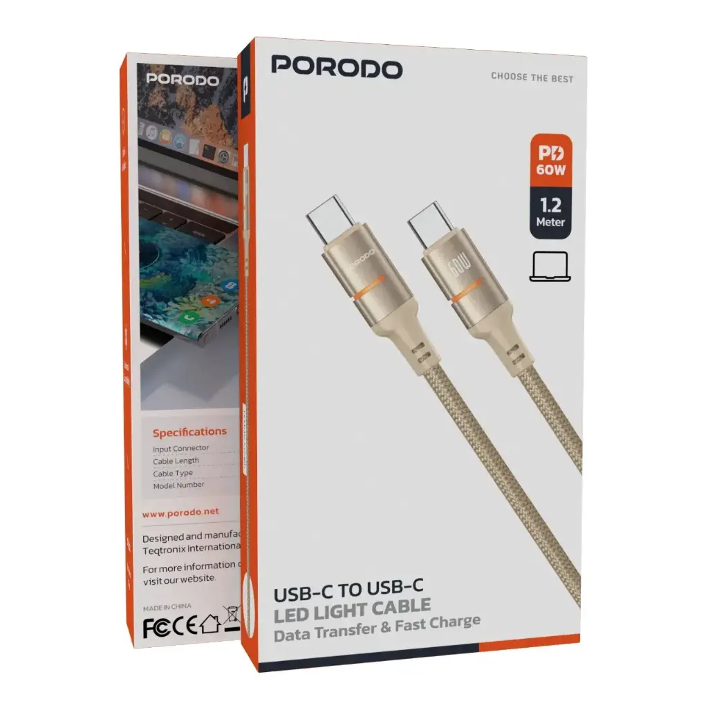 Porodo USB-C to USB-C LED Light Cable44.webp