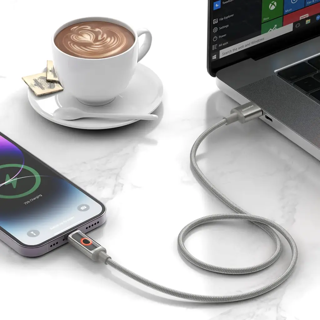 Porodo ChargeLite USB-A to Lightning High-Speed Charging Cable - Gray5.webp