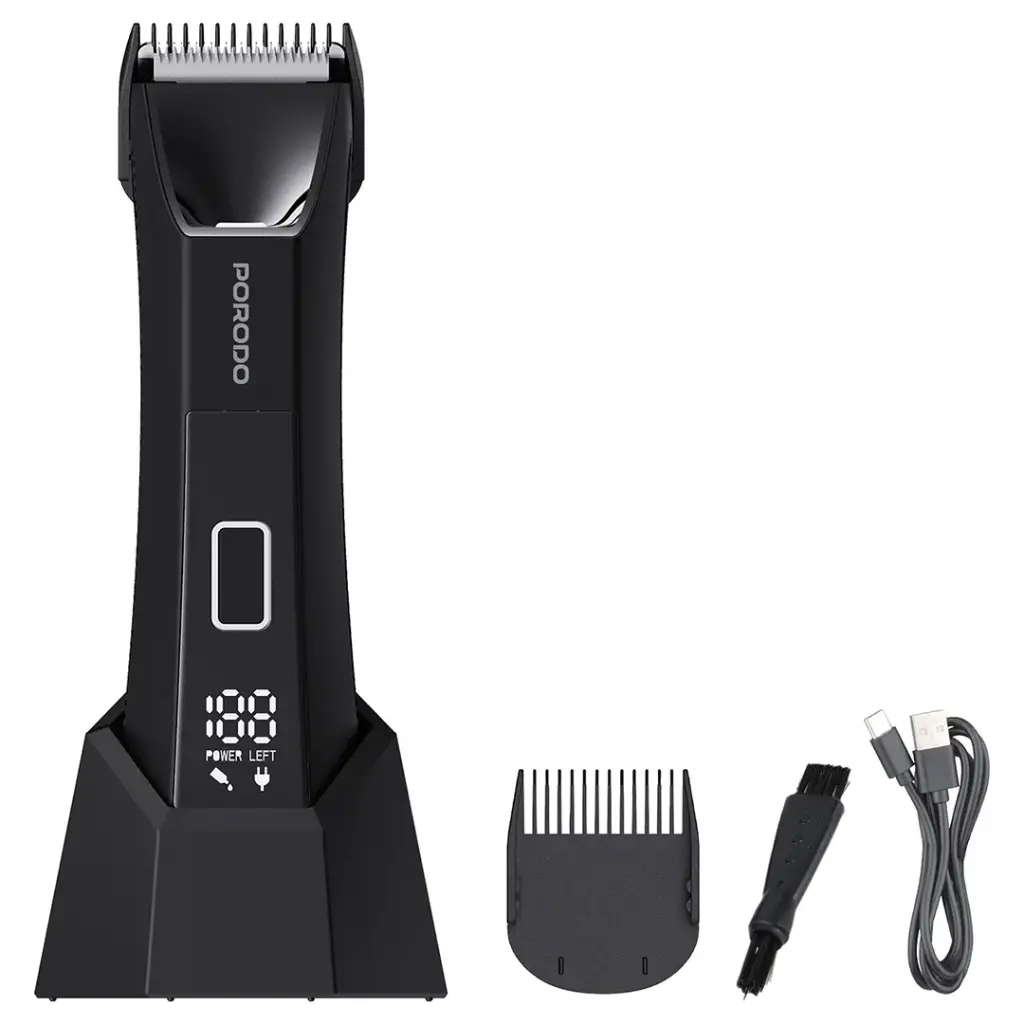 Porodo Lifestyle Ceramic Blade Gentle Grooming Trimmer with Digital Display - Black5.webp