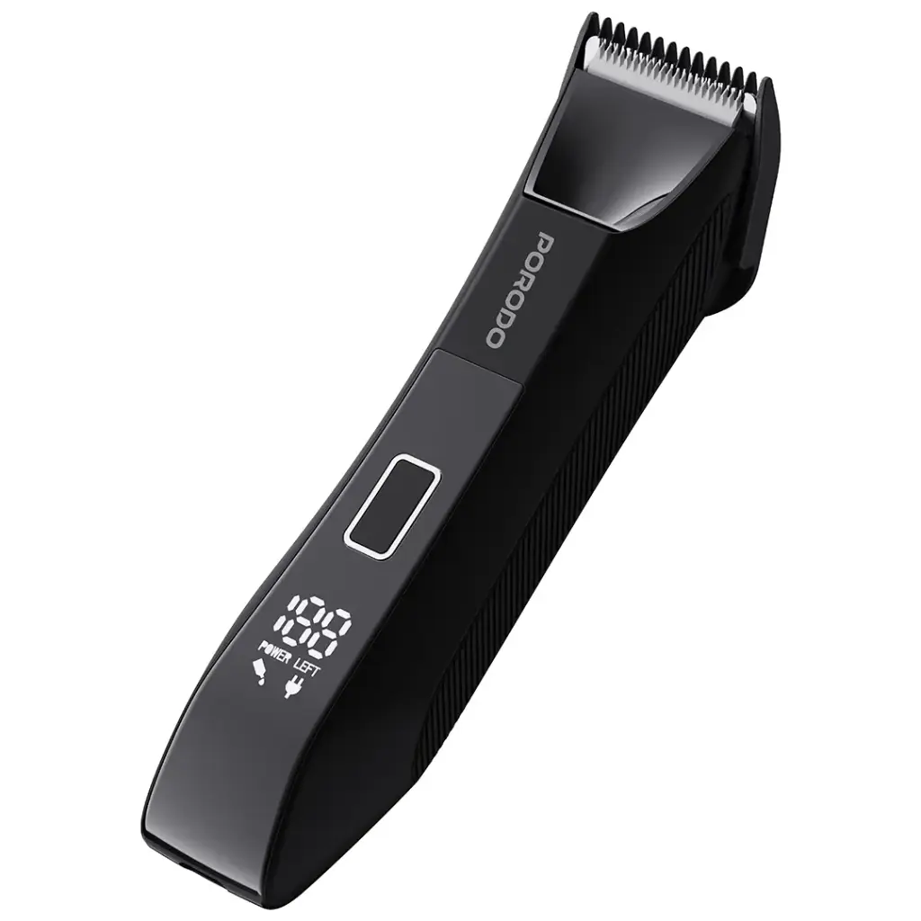 Porodo Lifestyle Ceramic Blade Gentle Grooming Trimmer with Digital Display - Black2.webp