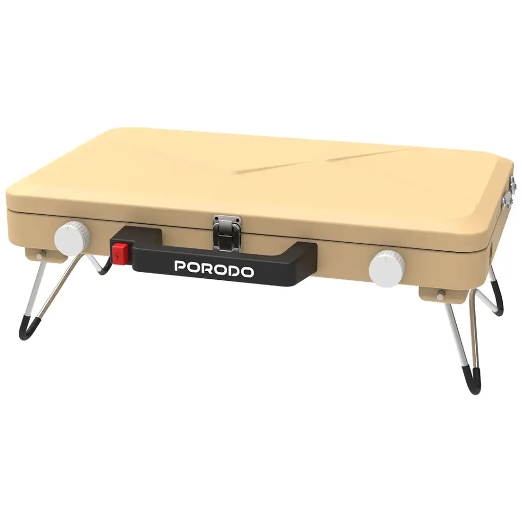 Porodo Lifestyle Dual Burner Foldable Camping Stove - Khaki2.webp