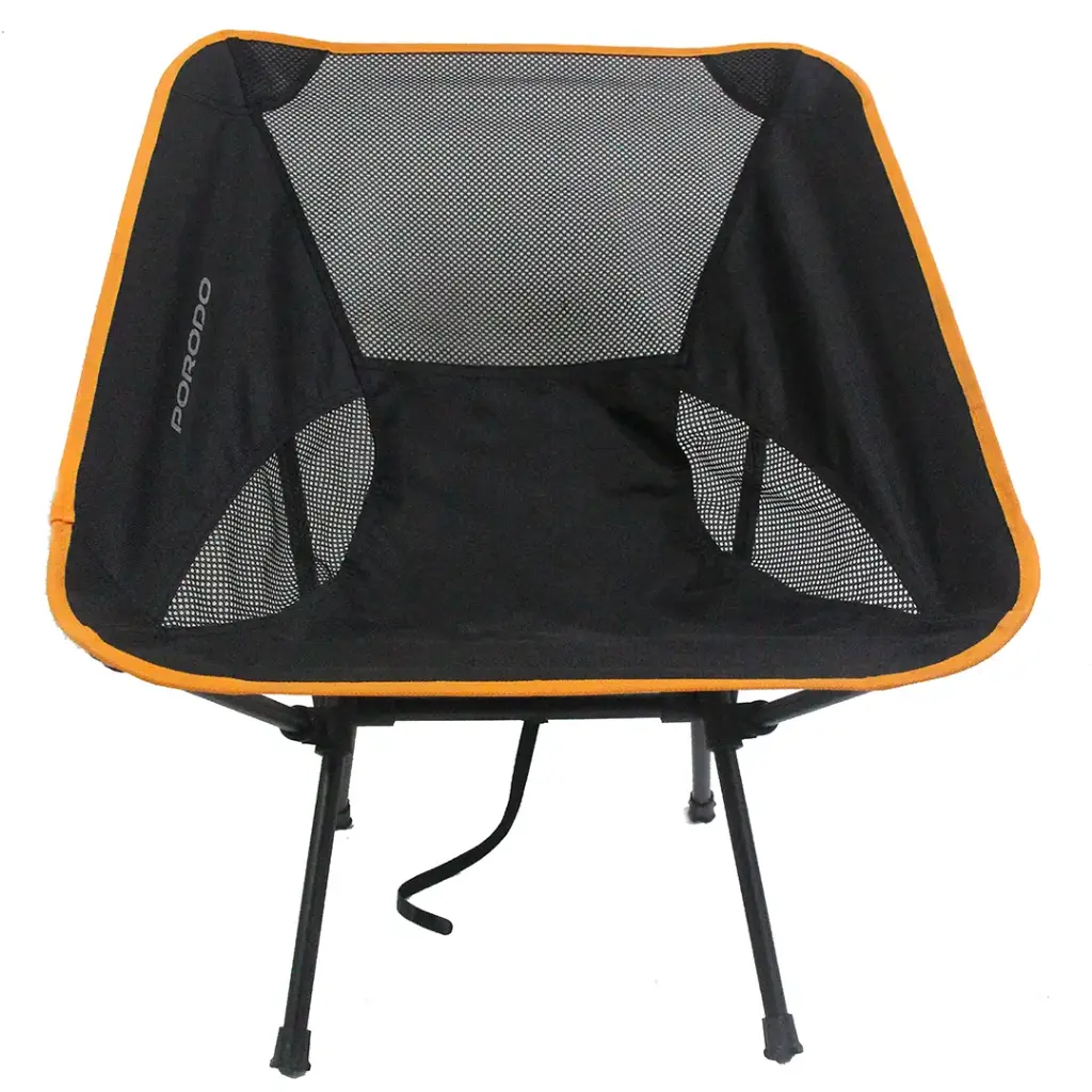 Porodo Lifestyle Mesh Fabric Comfort Camping Chair with Handy Storage Pouch - Black3.webp