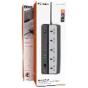 Porodo 3000W  5AC Universal Power Strip with 9 USB Ports (6C + 3A) - Black.webp