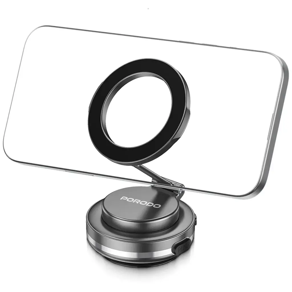 Porodo Vacuum Lock Magsafe Phone Holder With One-Touch Electric Suction - Black.webp