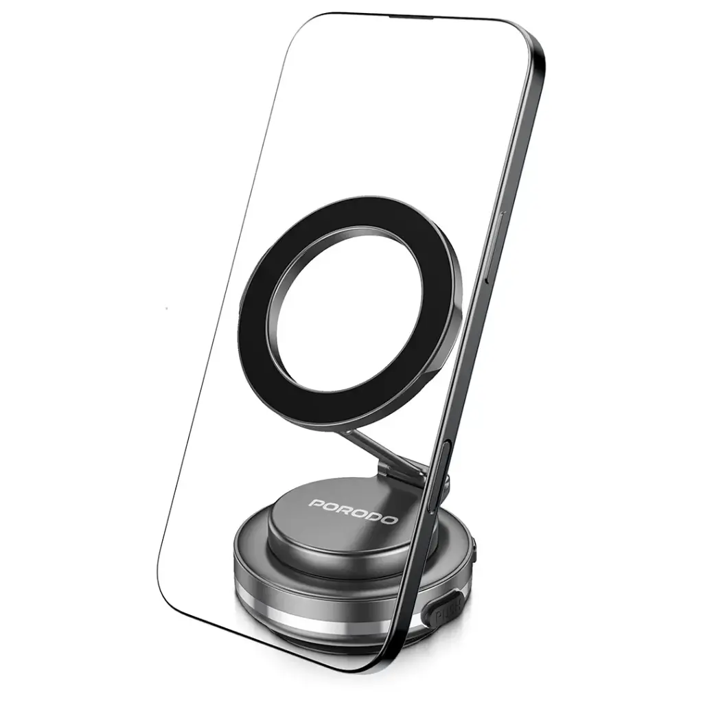 Porodo Vacuum Lock Magsafe Phone Holder With One-Touch Electric Suction - Black.webp2.webp