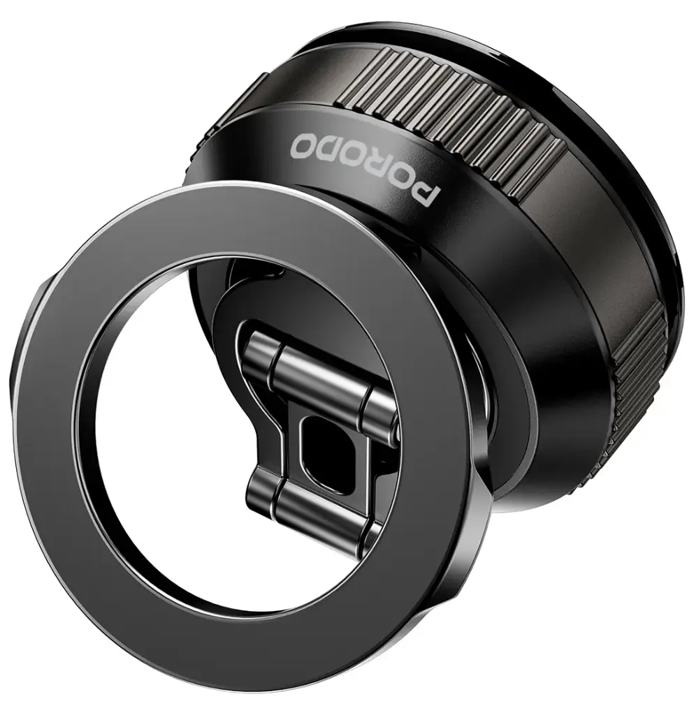 Porodo Vacuum Suction Magnetic Phone Holder - Black.webp