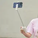 Porodo Lifestyle 3-In-1 Bluetooth Selfie Stick with Detachable Fill Light & Stand - White4.webp